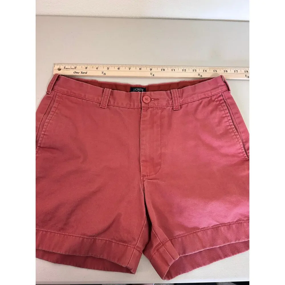 J Crew Shorts Men Size 31W Light Red Flat Front Chino Beach Golf Vacation Summer